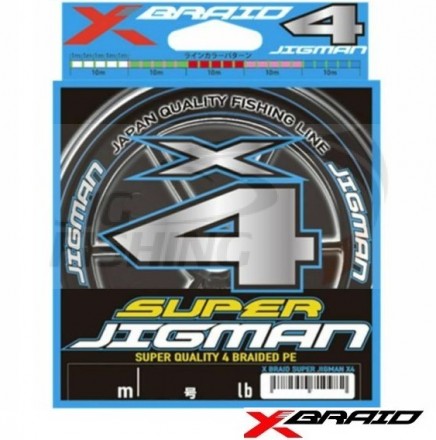 Шнур X-Braid Super Jigman X4 200m 4Color #0.6 0.128mm 5.4kg