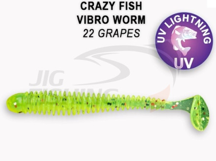 Мягкие приманки Crazy Fish Vibro Worm 2&quot; 22 Grapes