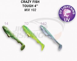 Мягкие приманки  Crazy Fish Tough 4&quot; Mix 102