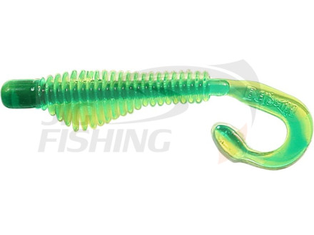 Мягкие приманки B Fish &amp; Tackle Moxi Ringie 4&quot; #102  Chartreuse/Green Core