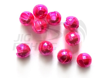 Вольфрамовые головки граненые с вырезом Tungsten Beads Mettalic Pink