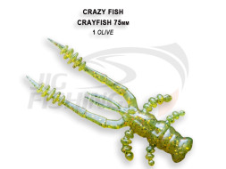 Мягкие приманки Crazy Fish CrayFish 3&quot;  01 Olive