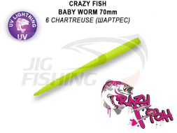 Мягкие приманки Crazy Fish MF Classic Worm Floating 2.8&quot; #06 Chartreuse (Squid+Shrimp)