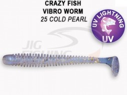 Мягкие приманки Crazy Fish Vibro Worm 2&quot; 25 Gold Pearl