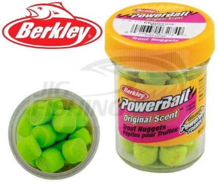 Форелевые наггетсы Berkley PowerBait Trout Nuggets 50gr Chartreuse
