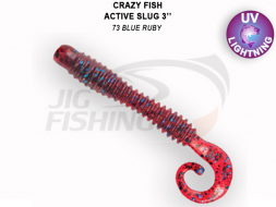 Мягкие приманки Crazy Fish Active Slug 3&quot; #73  Blue Ruby
