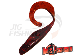 Мягкие приманки Bass Assassin Curly Shad 4&quot; #CSA26401 Rootbeer Red Glitter