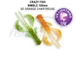 Мягкие приманки Crazy Fish Nimble 4&quot; #5D Orange Chart