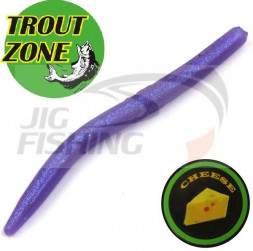 Мягкие приманки Trout Zone Wake Worm II 2.8&quot; #Purple Glitter Cheese