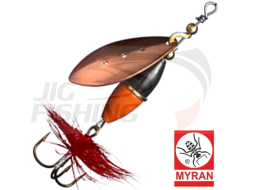 Вращающаяся блесна Myran Wipp Orange Svart 7gr #Koppar