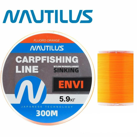 Леска карповая Nautilus Envi Fluoro Orange 300m 0.286mm 7.1kg