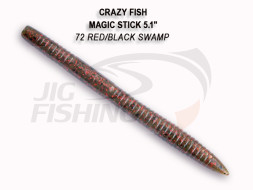 Мягкие приманки Crazy Fish Magic Stick 5.1&quot; #72 Red Black Swamp