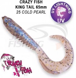 Мягкие приманки Crazy Fish King Tail 2.5&quot; #25 Gold Pearl
