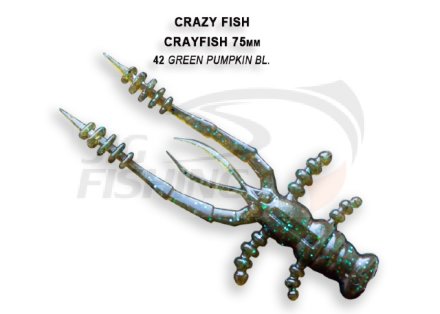 Мягкие приманки Crazy Fish CrayFish 3&quot;  42 Green Pumpkin Blu