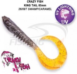 Мягкие приманки Crazy Fish King Tail 2.5&quot; #2609T Swamp/Caramel