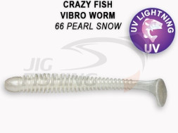 Мягкие приманки Crazy Fish Vibro Worm 2&quot; 66 Pearl Snow