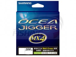 Плетеные шнуры Shimano Ocea Jigger Mx4 200m Lime Green #0.8 5.9kg