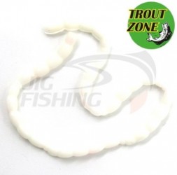 Мягкие приманки Trout Zone Blood Worms (70шт) косичка 10*7 White