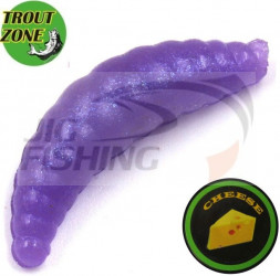 Мягкие приманки Trout Zone Maggot 1.6&quot; #Purple Glitter Cheese