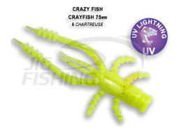 Мягкие приманки Crazy Fish CrayFish 3&quot;  06 Chartreuse