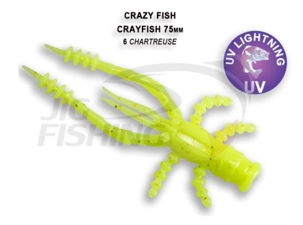 Мягкие приманки Crazy Fish CrayFish 3&quot;  06 Chartreuse