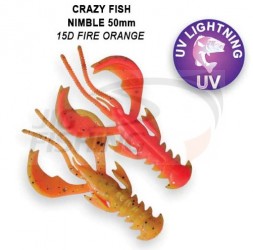Мягкие приманки Crazy Fish Nimble Floating 2&quot; #15D Fire Orange