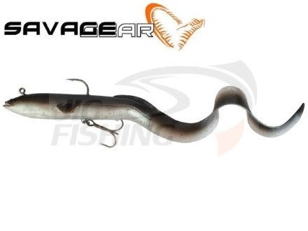 Силиконовая приманка Savage Gear 3D Real Eel 20 38g #01 Black Green Pear