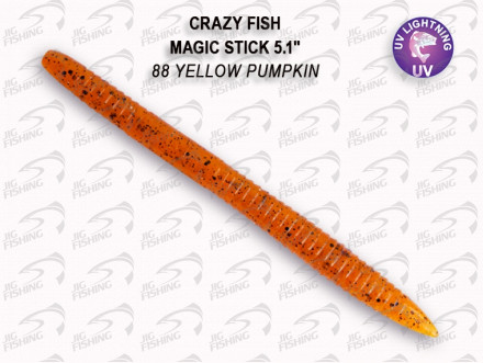 Мягкие приманки Crazy Fish Magic Stick 5.1&quot; #88 Yellow Pumpkin
