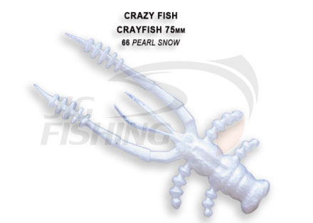 Мягкие приманки Crazy Fish CrayFish 3&quot;  66 Pearl Snow