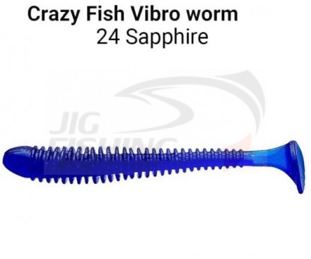 Мягкие приманки Crazy Fish Vibro Worm 2&quot; 24 Sapphire