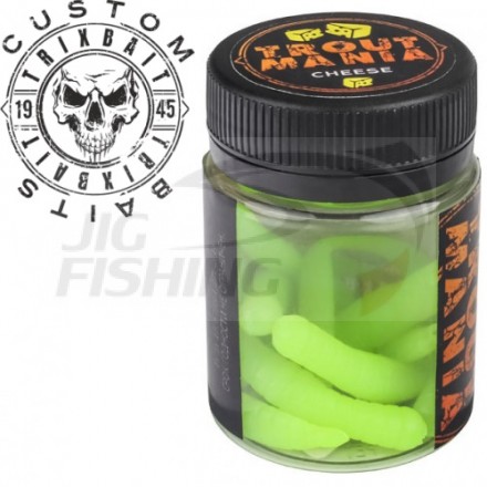 Мягкие приманки Trixbait Trout Mania Fat Worm 3&quot; #004 Chartreuse Cheese