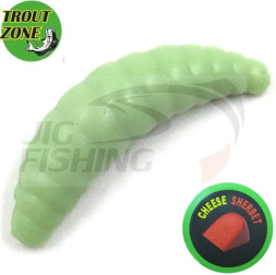 Мягкие приманки Trout Zone Maggot 1.3&quot; #Olive Cheese/Sherbet