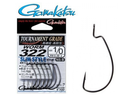 Крючки Офсетные Gamakatsu Worm 322 Slim Style #1/0
