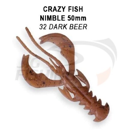Мягкие приманки Crazy Fish Nimble Floating 2&quot; #32 Dark Beer