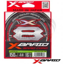 Шнур X-Braid Braid Cord PE X8 150m Chartreuse #0.5 0.117mm 5.4kg