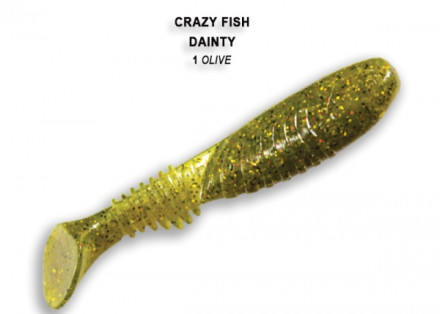 Мягкие приманки Crazy Fish Dainty 3.5&quot; 01 Olive