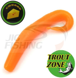 Силиконовые приманки Trout Zone Comma 3&quot; #Orange Cheese (10шт/уп)