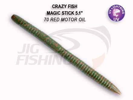 Мягкие приманки Crazy Fish Magic Stick 5.1&quot; #70 Red Motor Oil