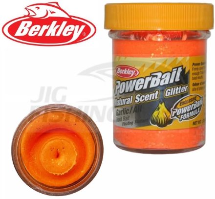 Паста форелевая Berkley Natural Scent Trout Bait 50gr Fluo Orange Garlic