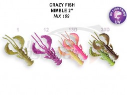 Мягкие приманки Crazy Fish Nimble Floating 2&quot; #MIX 109