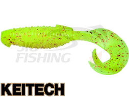 Мягкие приманки Keitech Flapper Grub 4&quot; #PAL01 Chartreuse Red Flake