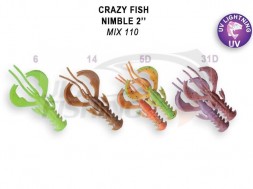 Мягкие приманки Crazy Fish Nimble Floating 2&quot; #MIX 110