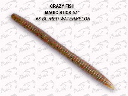 Мягкие приманки Crazy Fish Magic Stick 5.1&quot; #68 Black Red Watermelon