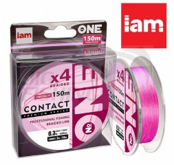Плетеный шнур Number IAM ONE Contact 4X 150m Pink #0.6 0.128mm 2.9kg