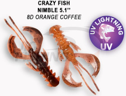 Мягкие приманки Crazy Fish  Nimble 5&quot; #8D Orange Coffee