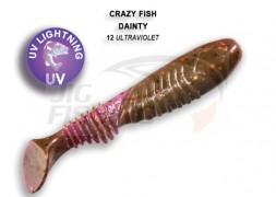 Мягкие приманки Crazy Fish Dainty 3.5&quot;  12 Ultraviolet