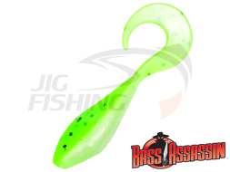 Мягкие приманки Bass Assassin Curly Shad 2&quot; #CSA35341 Chartreuse Pepper Shad