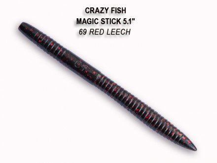 Мягкие приманки Crazy Fish Magic Stick 5.1&quot; #69 Red Leech