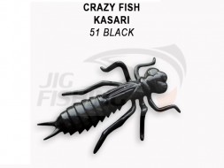 Мягкие приманки Crazy Fish Kasari Floating 1.6&quot; 51 Black