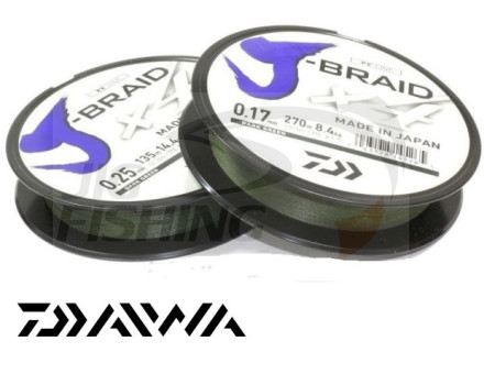 Шнур Daiwa J-Braid X4 270m Dark Green #2.5 0.21mm 12.4kg